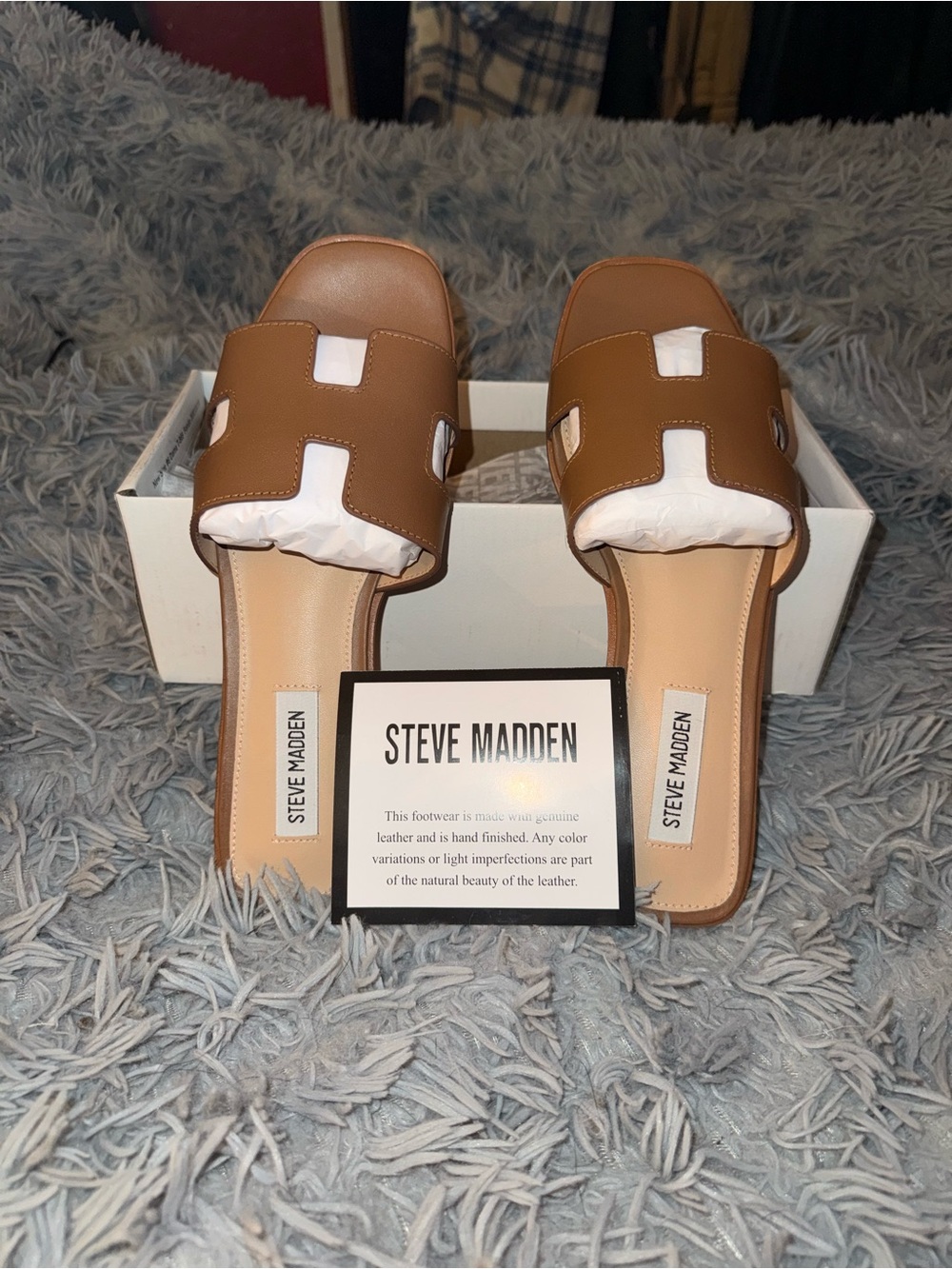 Steve Madden Tan Brown Slide Mules